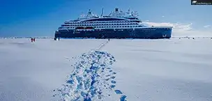 Alaska Cruise ship stuck in ice field