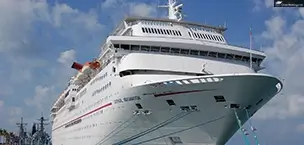 The Carnival Imagination docked at a Sea