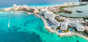 Hotel zone and Beach in Cancun, Mexico