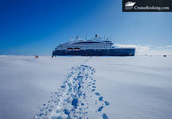 Sailing in the snow on a cruise ship