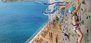 Rock climbing wall on Royal Caribbean Icon of the Seas