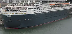 The Queen Mary 2, a ship docked in New York City