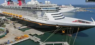 Disney_Cruise_Tips Disney Dream cruise ship docked at harbor