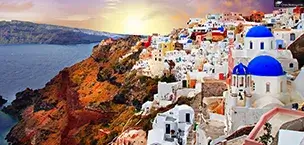 Europe A sunset over the Santorini Islands