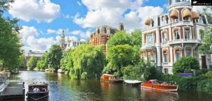 Europe canals in Amsterdam