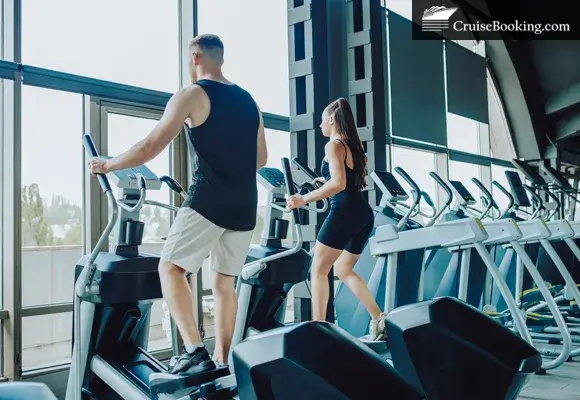young caucasian couple sweating it out