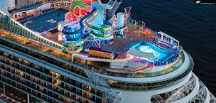 First_Time_Cruisers Harmony of the Seas with pools, water slides deck