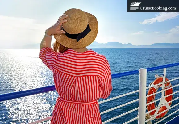 stylish woman enjoying a cruise ship vacation