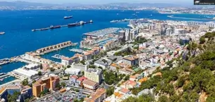 Mediterranean Traveling to Gibraltar city port by Mediterranean