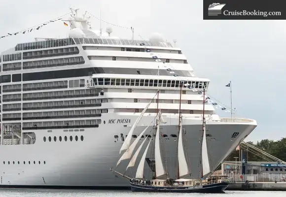 MSC Poesia Cruises Yacht Club in sea