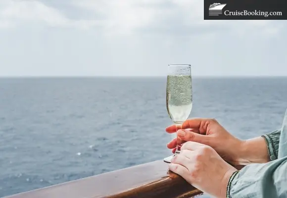 Glass held woman on deck