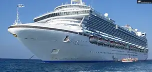 Crown Princess cruise ship on vast ocean