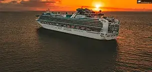The Princess Cruises ship leaving Puerto Vallarta
