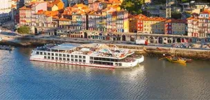 River_Cruising River cruise ship docked in the Douro River