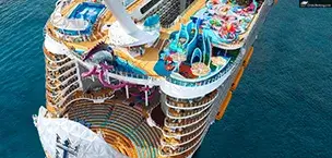 Royal_Caribbean_Cruise_Tips 3/4 aft view of the ship, AquaTheater, Playscape