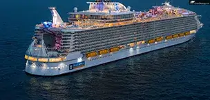Sunset on the Symphony of the Seas off Barcelona