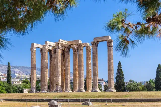 An athens Greek temple dedicated to Olympian Zeus