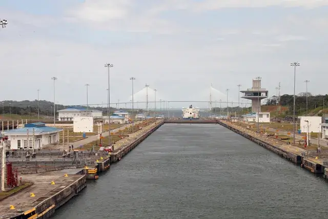 The Panama canal, the crossing from one country to another