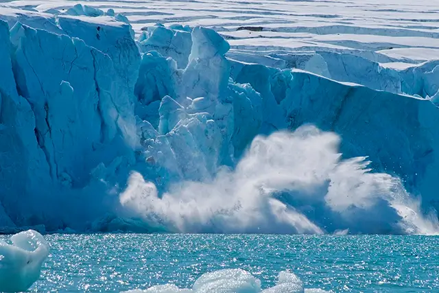 The glacier at Krossfjord in the Arctic Ocean