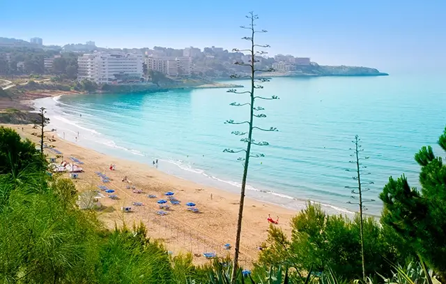 Beach in Salaou Tarragona with a long stretch of sand