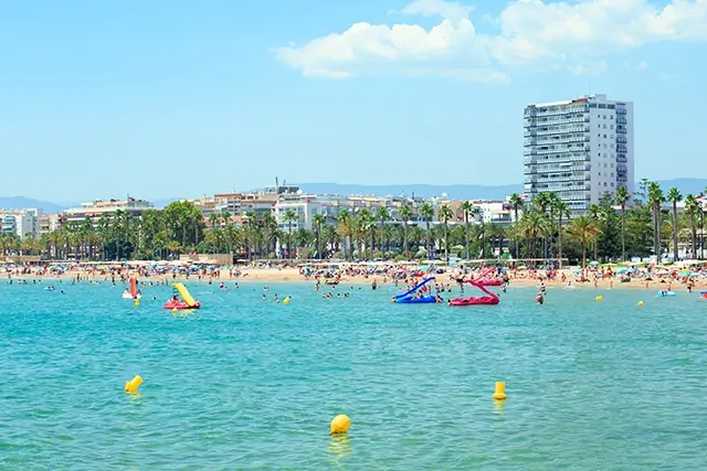 A view of the Levant beach in Salou, Spain.