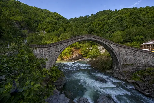 A beautiful view of the bridge captured in the village