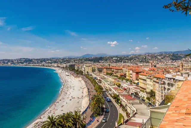 From the Monte Carlo hotel, a view of the beach