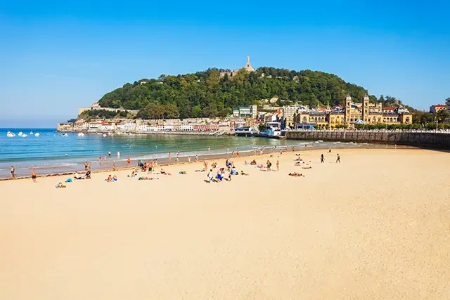 Donostia san sebastian city beach in northern Spain's Basque Country