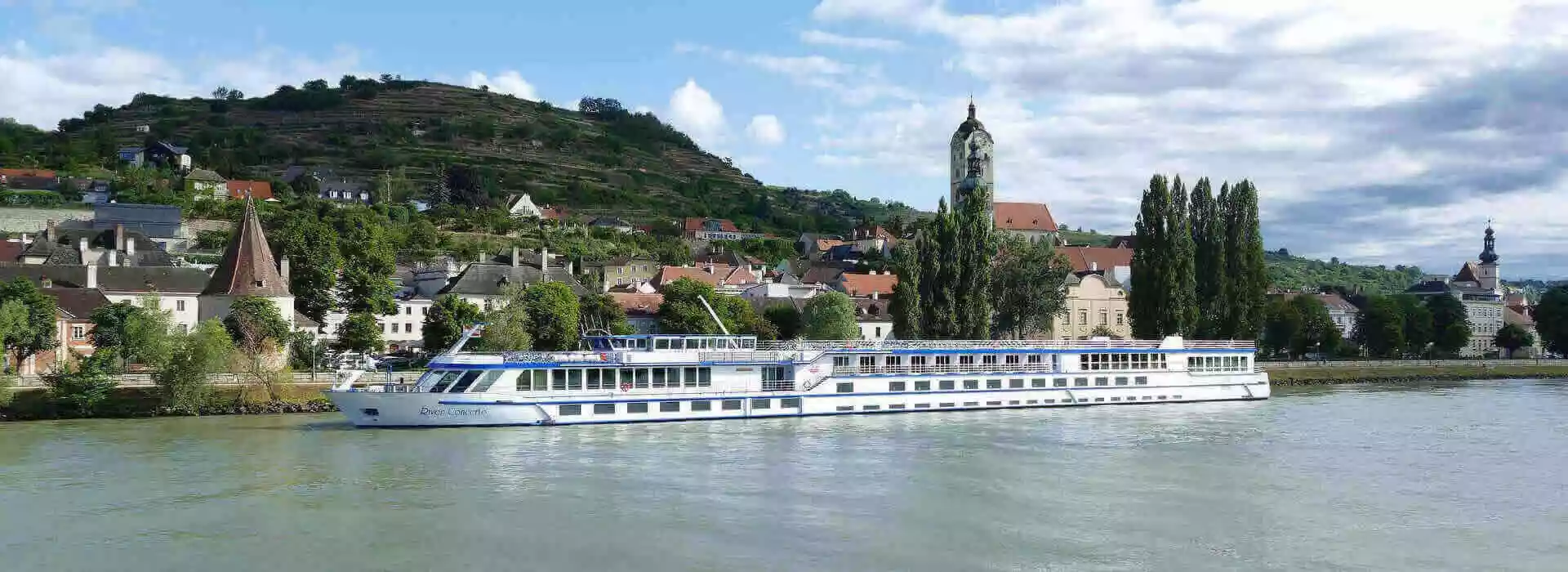 River Cruise Ship Standing in Danube River