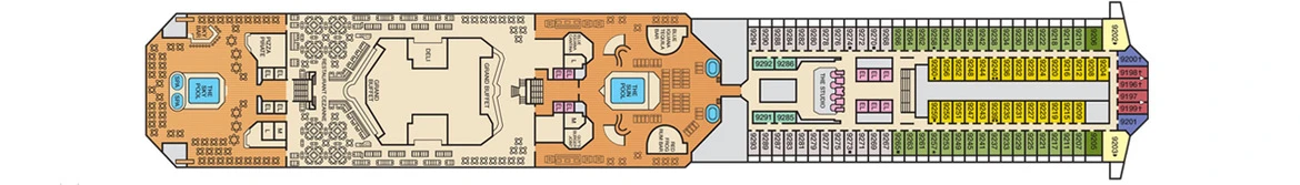 Carnival Cruise Lines Carnival Conquest Deck Plans Deck 9