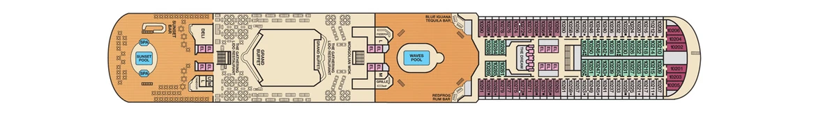 Carnival Cruise Lines Carnival Dream Deck Plans Deck 10