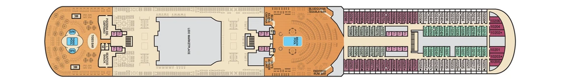 Carnival Cruis Lines Carnival Horizon Deck Plans Deck 10 Lido