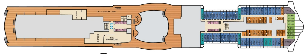 Carnival Cruise Lines Mardi Gras Deck Plans Deck 17