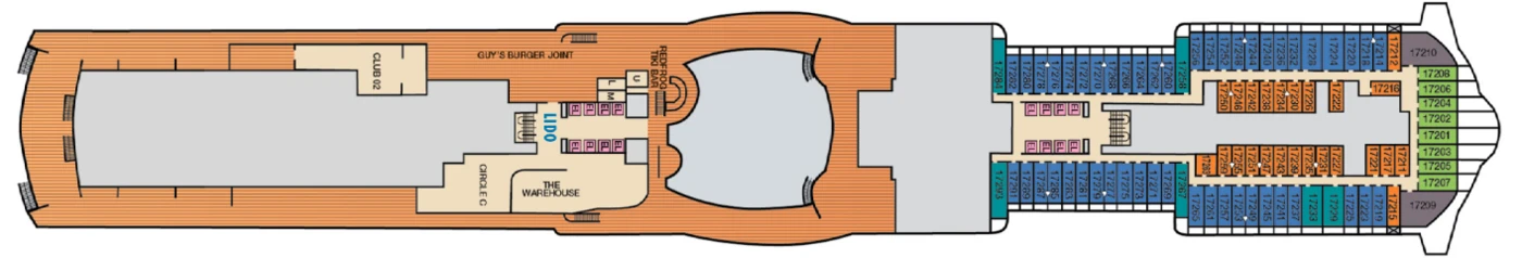 Carnival Cruises Carnival Celebration Deck Plans Deck 17