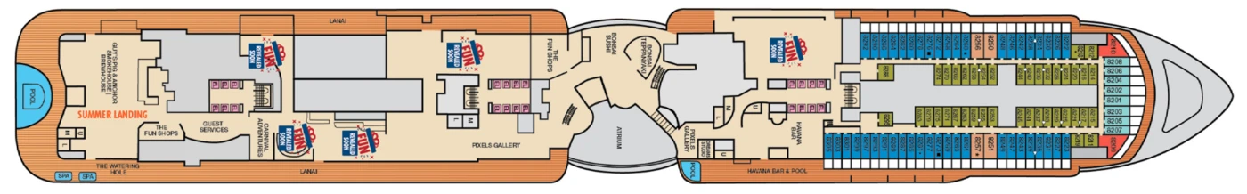 Carnival Cruises Carnival Celebration Deck Plans Deck 8