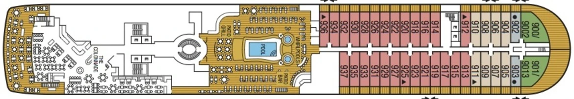 Seabourn Encore Deck Plans Deck 9