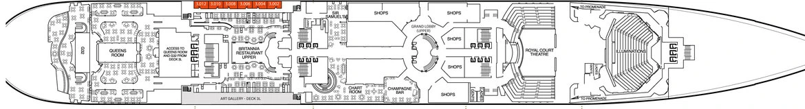Cunard Line Queen Mary 2 Deck 3