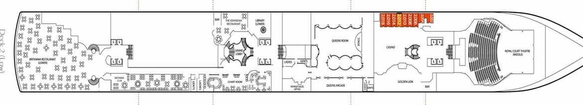 Cunard Line Queen Elizabeth Deck 2