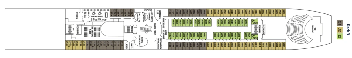 Celebrity Cruises Celebrity Millennium Deck Plan 3