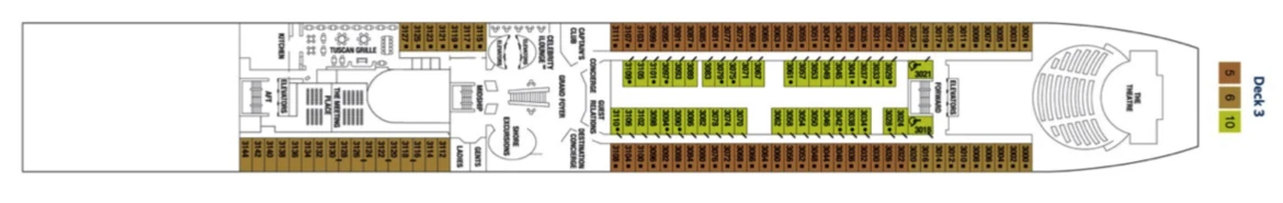 Celebrity Cruises Celebrity Summit Deck Plan 3