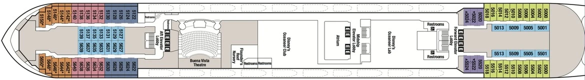 Disney Cruise Line Disney Magic &amp; Disney Wonder Deck Plans Deck 5