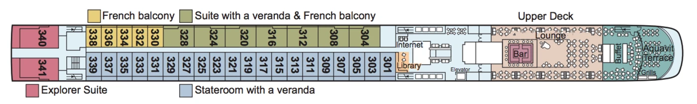 Viking River Cruises Viking Longships 2019 Deck Plans Upper Deck