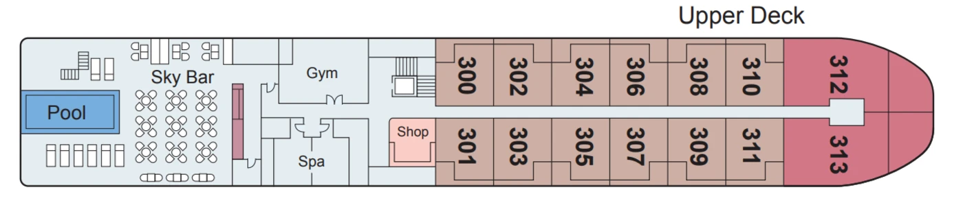 Viking Cruises Viking Saigon   Deck Plans   Upper Deck