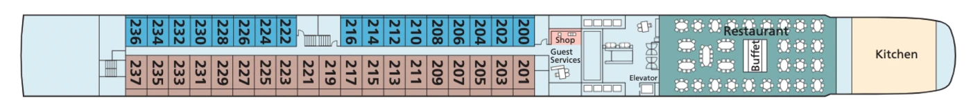 Viking River Cruises Viking Egdir Middle Deck Plan