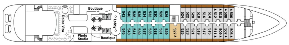 Silversea Cruises Silver Wind Deck Plan Deck 5