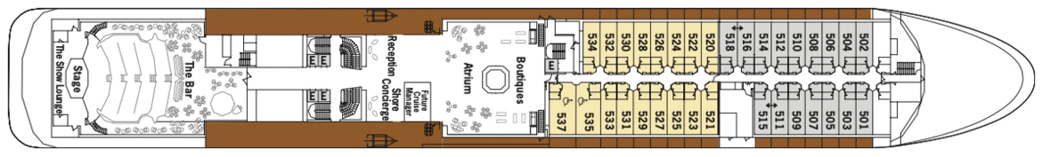 Silversea Cruises Silver Shadow Deck Plan Deck 5