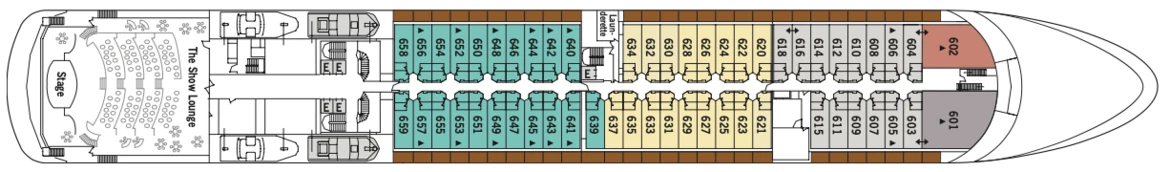 Silversea Cruises Silver Shadow Deck Plan Deck 6