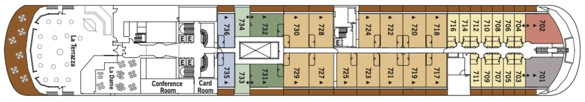 Silversea Cruises Silver Shadow Deck Plan Deck 7