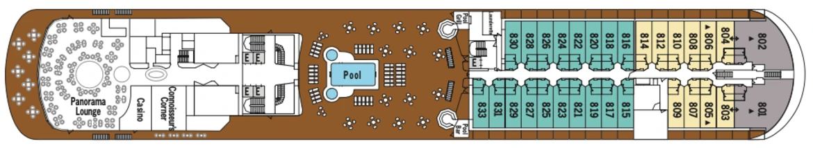 Silversea Cruises Silver Shadow Deck Plan Deck 8