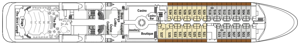 Silversea Cruises Silver Whisper Deck Plan Deck 5